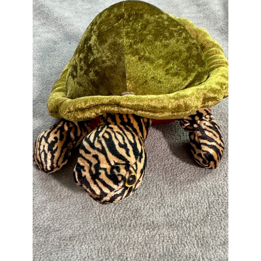 Wildlife Artists 2002 Turtle Plush Green Velvet Tiger Stripe Red Belly 9 Inch